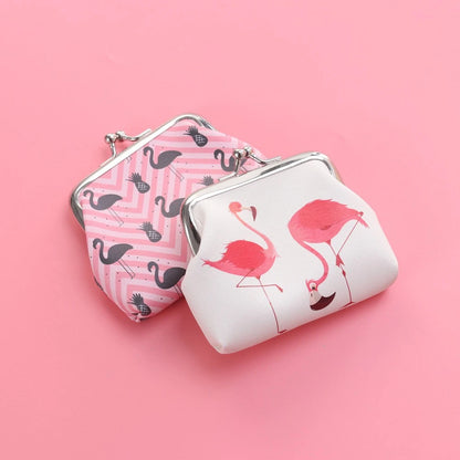2 Pcs Flamingo Coin Purse Printed Women Wallet Pouch Cute Change