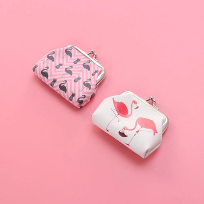2 Pcs Flamingo Coin Purse Printed Women Wallet Pouch Cute Change